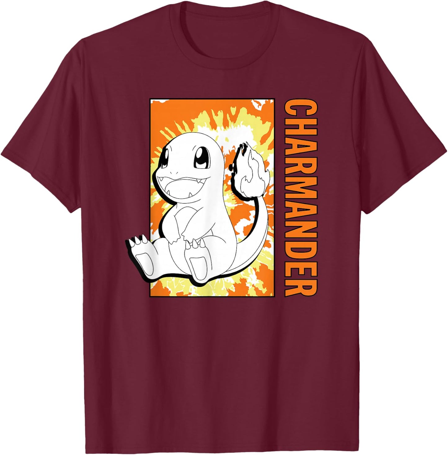 Pokémon - Tie Dye Charmander T-Shirt - T-Shirt | Maroon