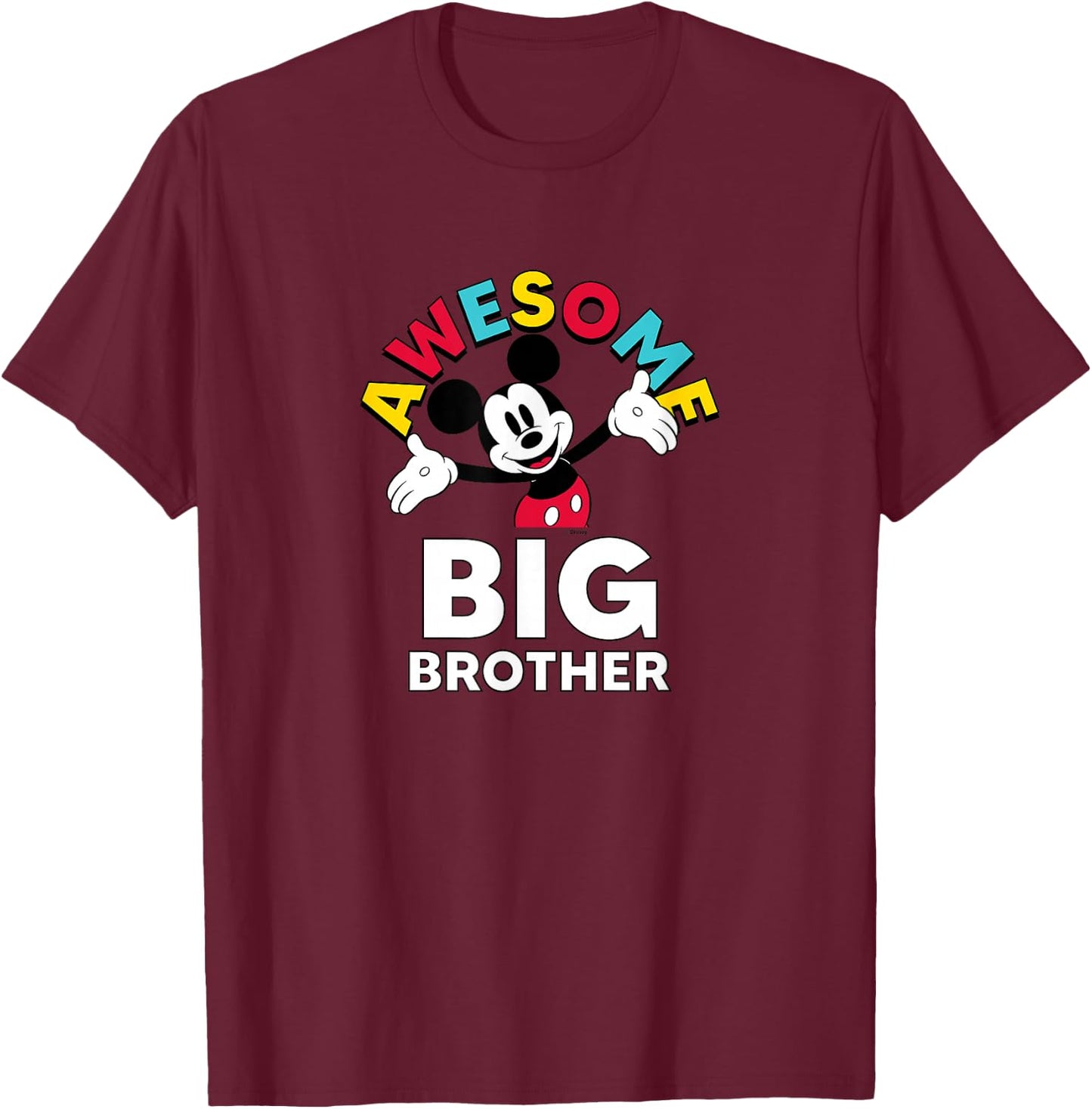 Disney - Mickey Awesome Big Brother T-Shirt - T-Shirt | Maroon