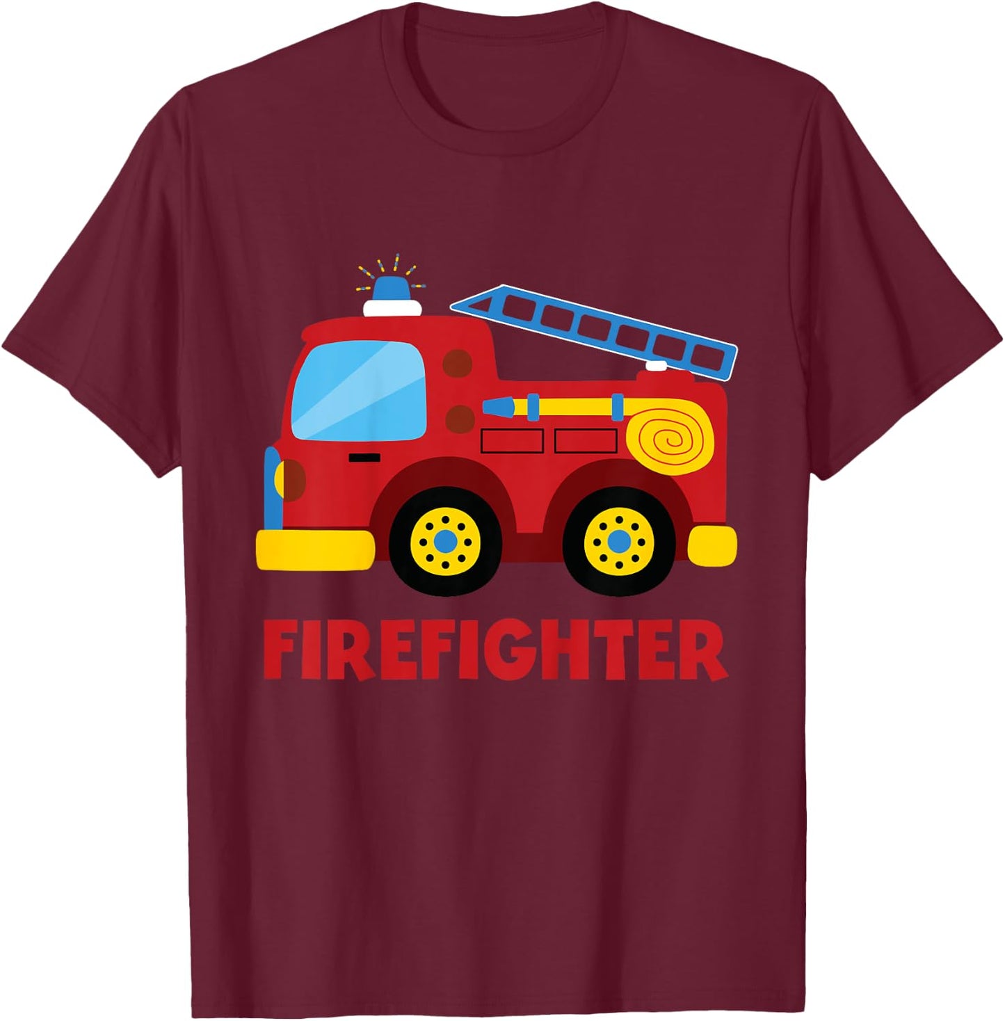 Firefighter fire truck T-Shirt - T-Shirt | Maroon