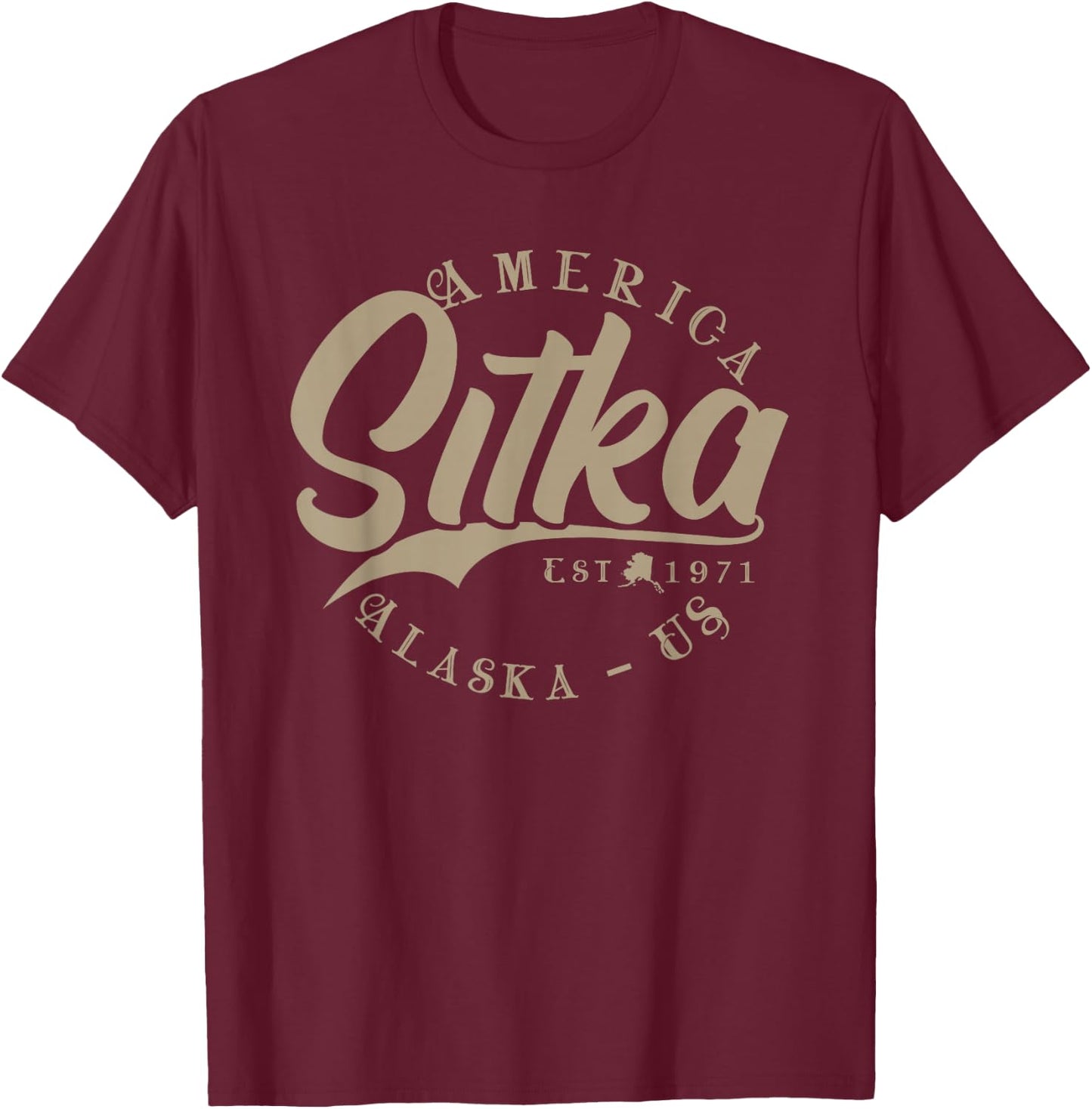 Sitka AK | Alaska T-Shirt - T-Shirt | Maroon