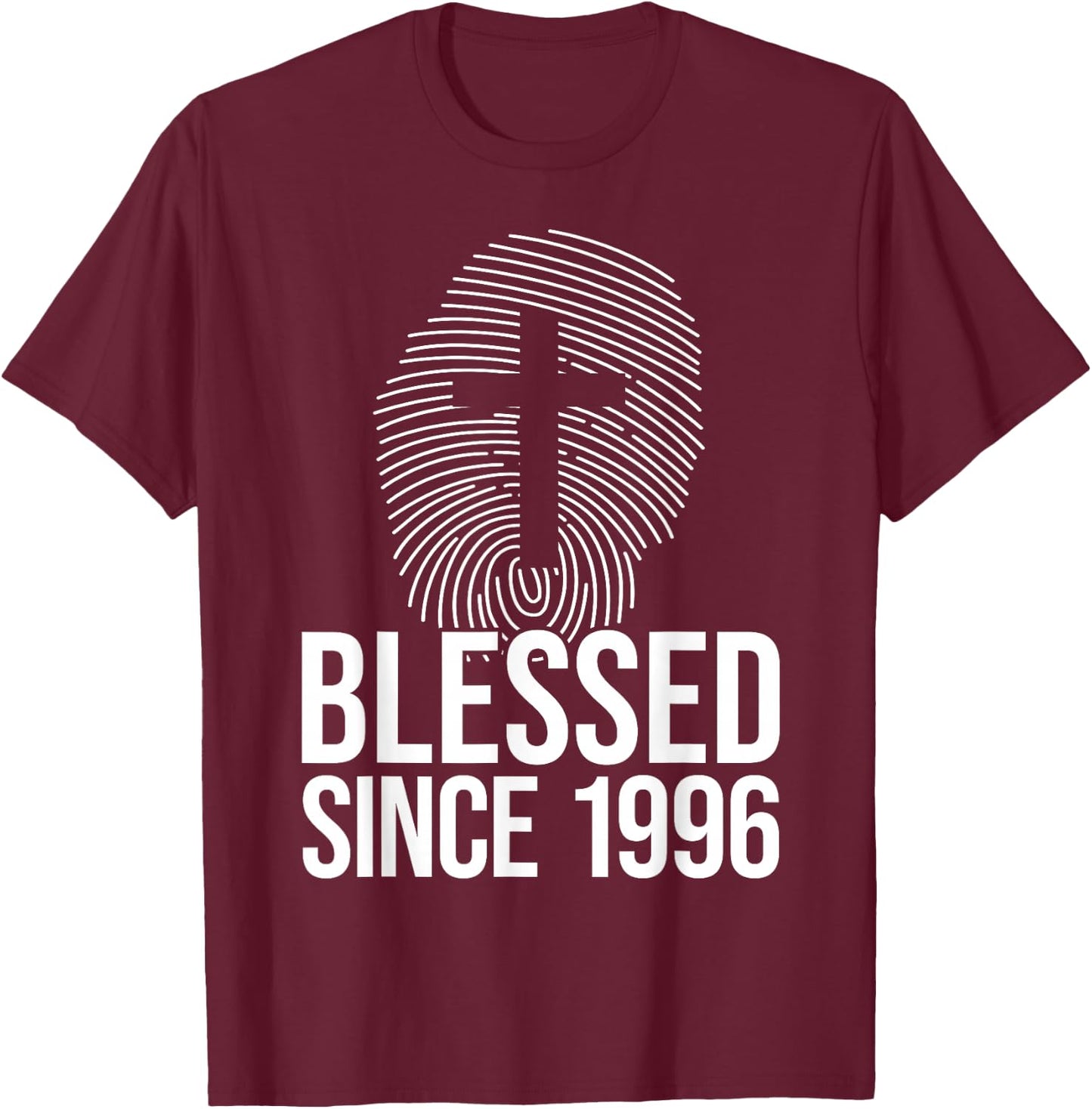 Blessed Since 1996 Born Year Of Birth Birthday - Jesus T-Shirt - T-Shirt | Maroon