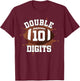Double Digits Birthday Decorations Boy 10 Football 10th Bday T-Shirt - T-Shirt | Maroon