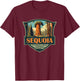 Sequoia National Park Illustration Travel Retro Badge T-Shirt - T-Shirt | Maroon