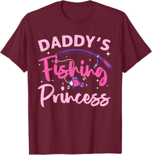 Best Fishing Girls Kids Bass Fisher Princess Fish T-Shirt - T-Shirt | Maroon