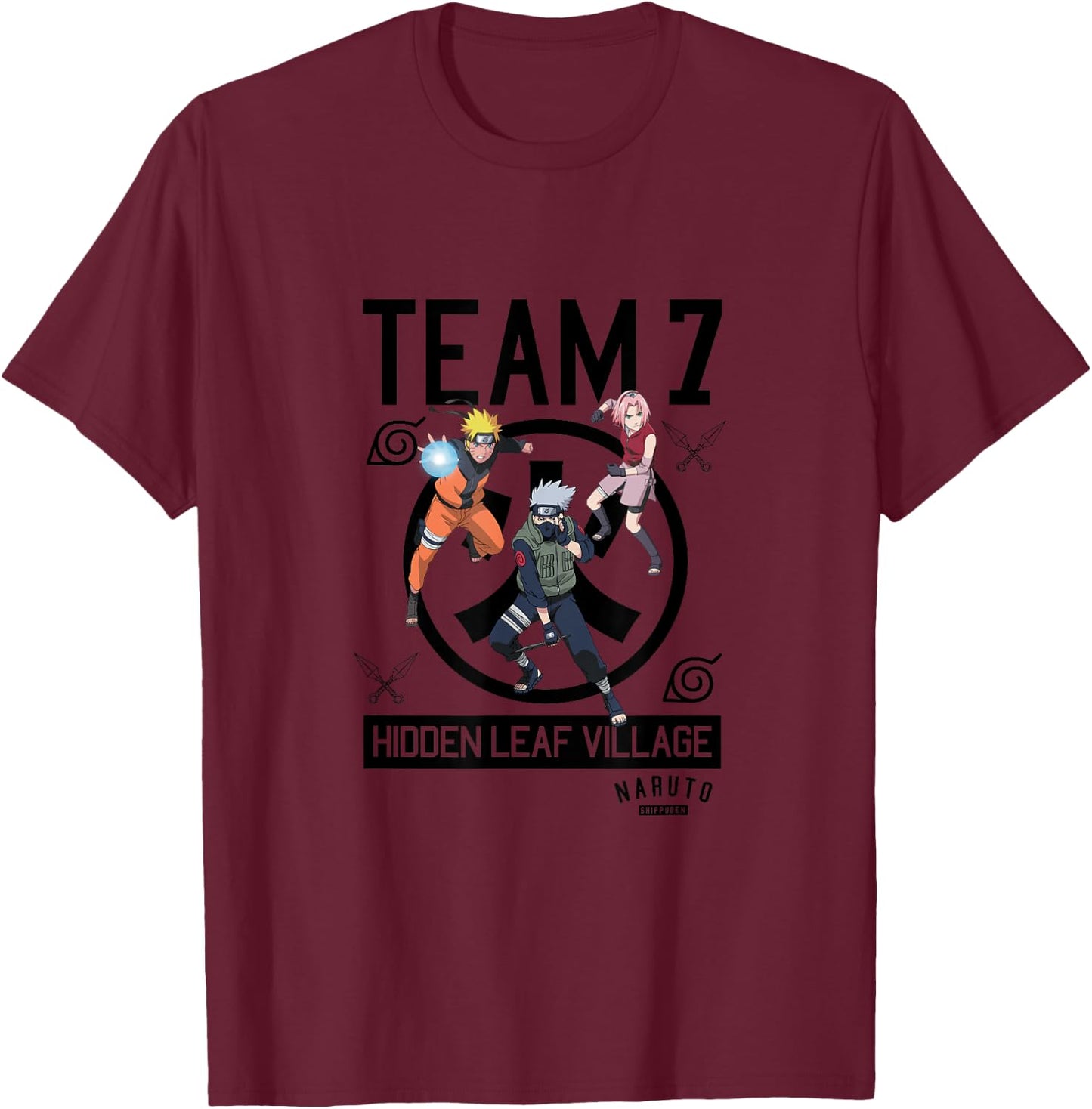 Naruto Team 7 T-Shirt - T-Shirt | Maroon