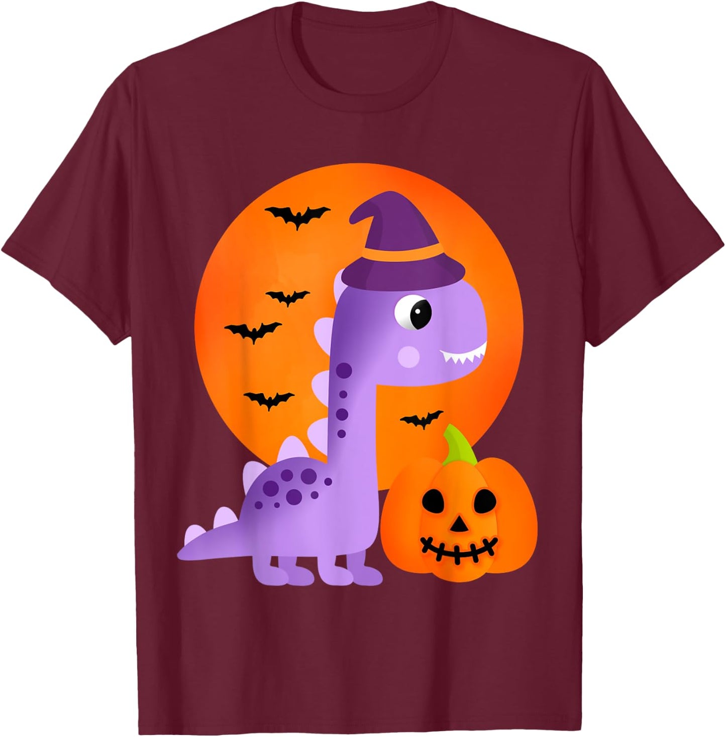 Cute Dinosaur Halloween Kids Girls Dinosaur T Rex Halloween T-Shirt - T-Shirt | Maroon