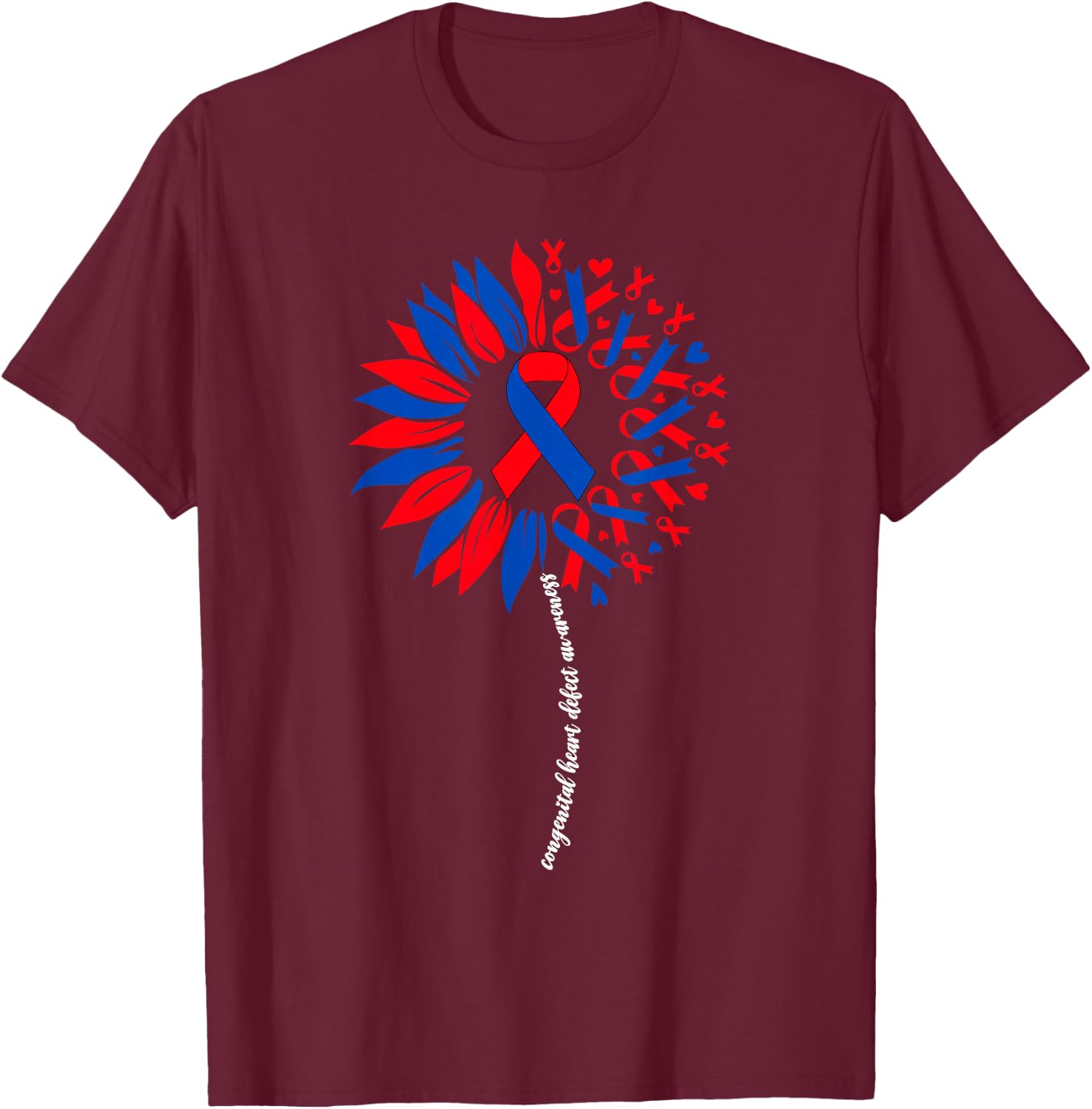 CHD Congenital Heart Defect Awareness Month For Kids Women T-Shirt - T-Shirt | Maroon