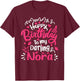 Happy Birthday Nora Personalized Birthday For Nora T-Shirt - T-Shirt | Maroon