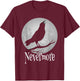 Crowcore Aesthetic - Raven Bird Spooky Dark Gothic Nevermore T-Shirt - T-Shirt | Maroon