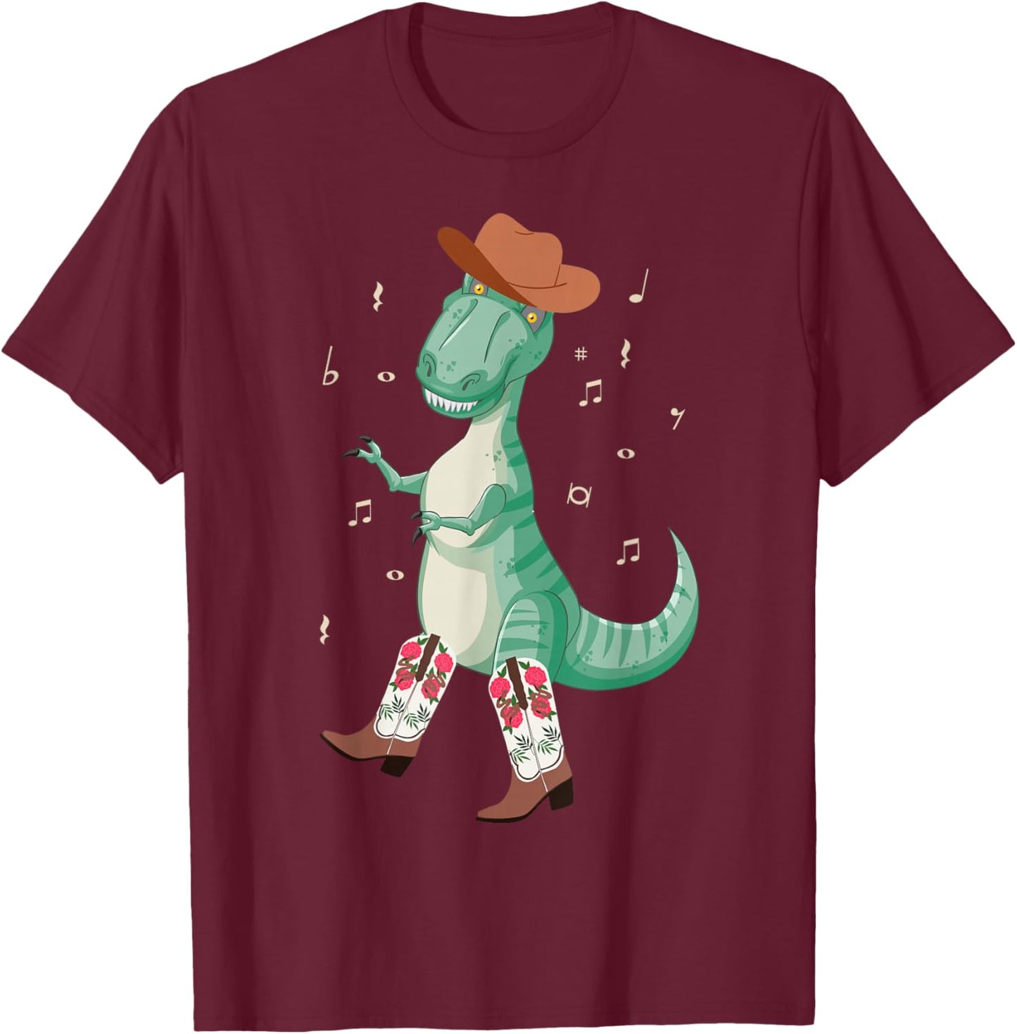 Line Dancing Dance Teacher T Rex Dinosaur T-Shirt - T-Shirt | Maroon