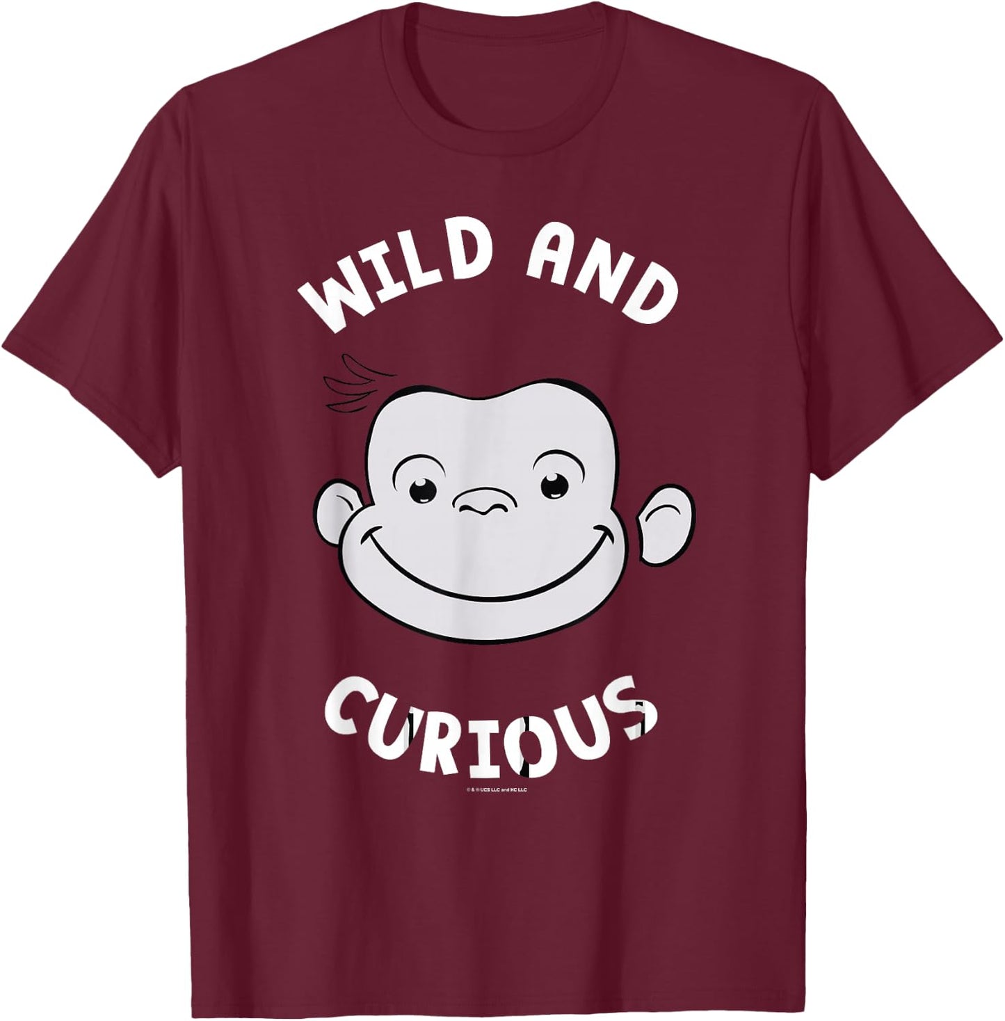 Curious George Wild and Curious Big Face T-Shirt - T-Shirt | Maroon