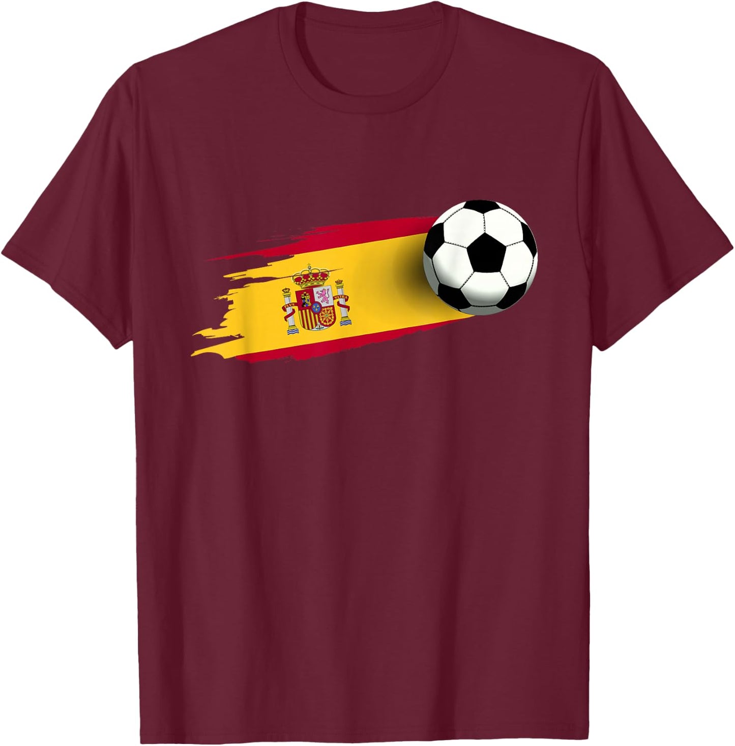 Spain Flag Jersey Spanish Soccer Team Spanish T-Shirt - T-Shirt | Maroon