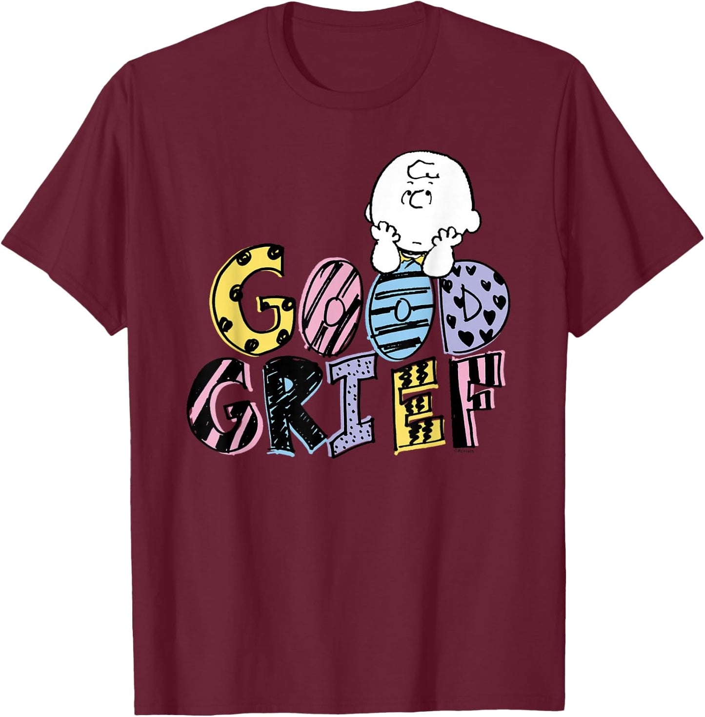 Peanuts - Good Grief Charlie Brown T-Shirt - T-Shirt | Maroon