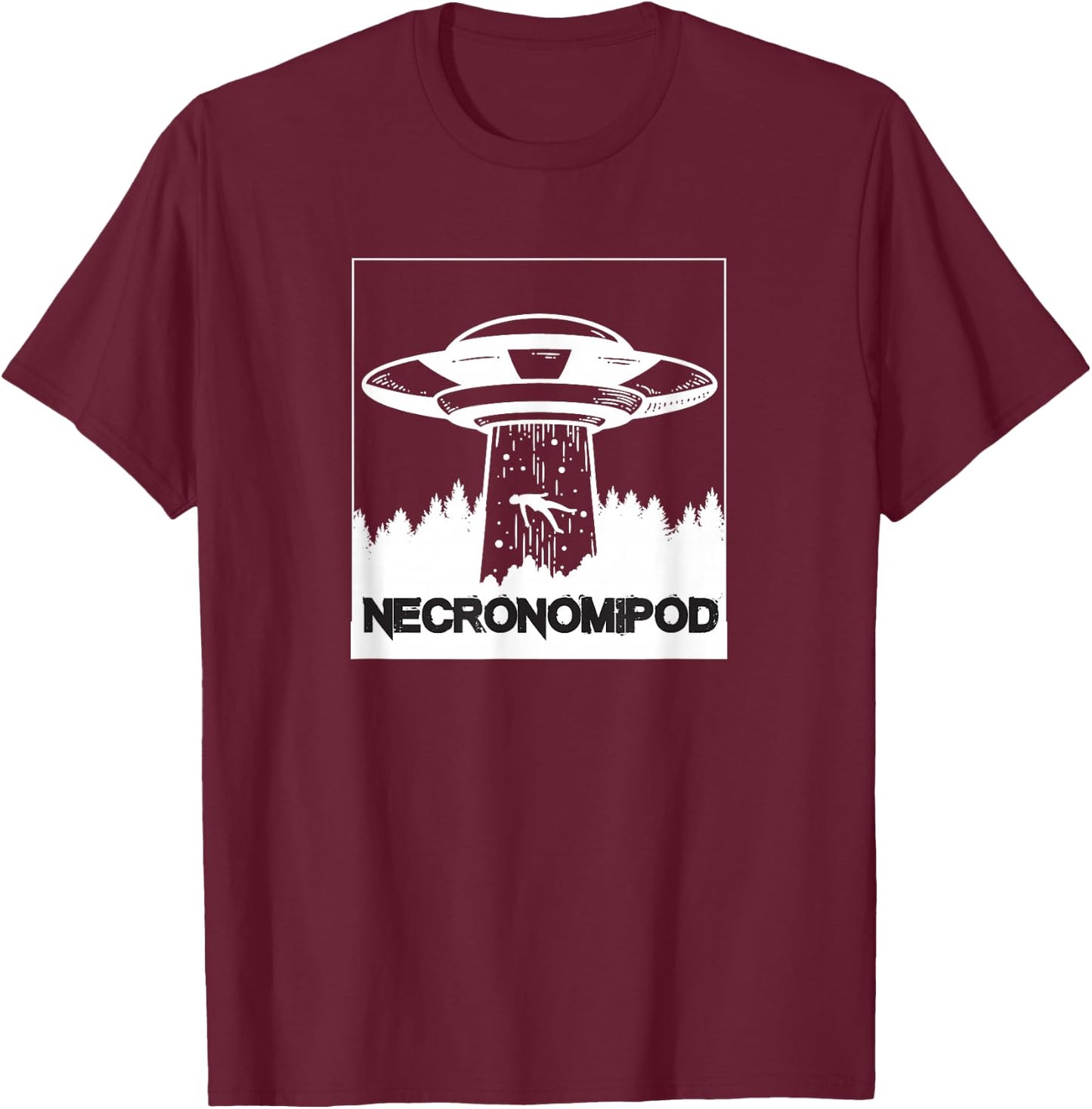 Necronomipod UFO Abduction T-Shirt - T-Shirt | Maroon
