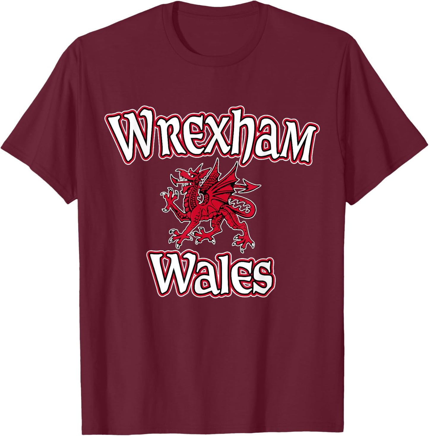 Wrexham Wales Dragon T-Shirt - T-Shirt | Maroon