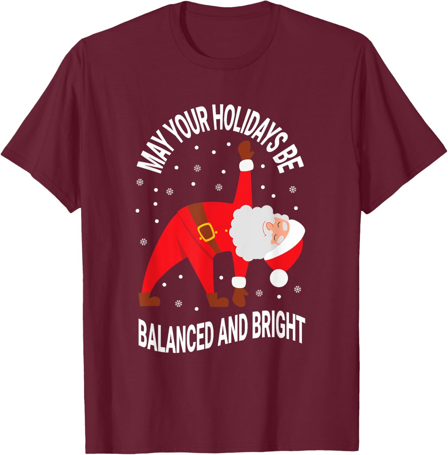 Yoga Practitioner Namasleigh Xmas Meditation Christmas Yoga T-Shirt - T-Shirt | Maroon