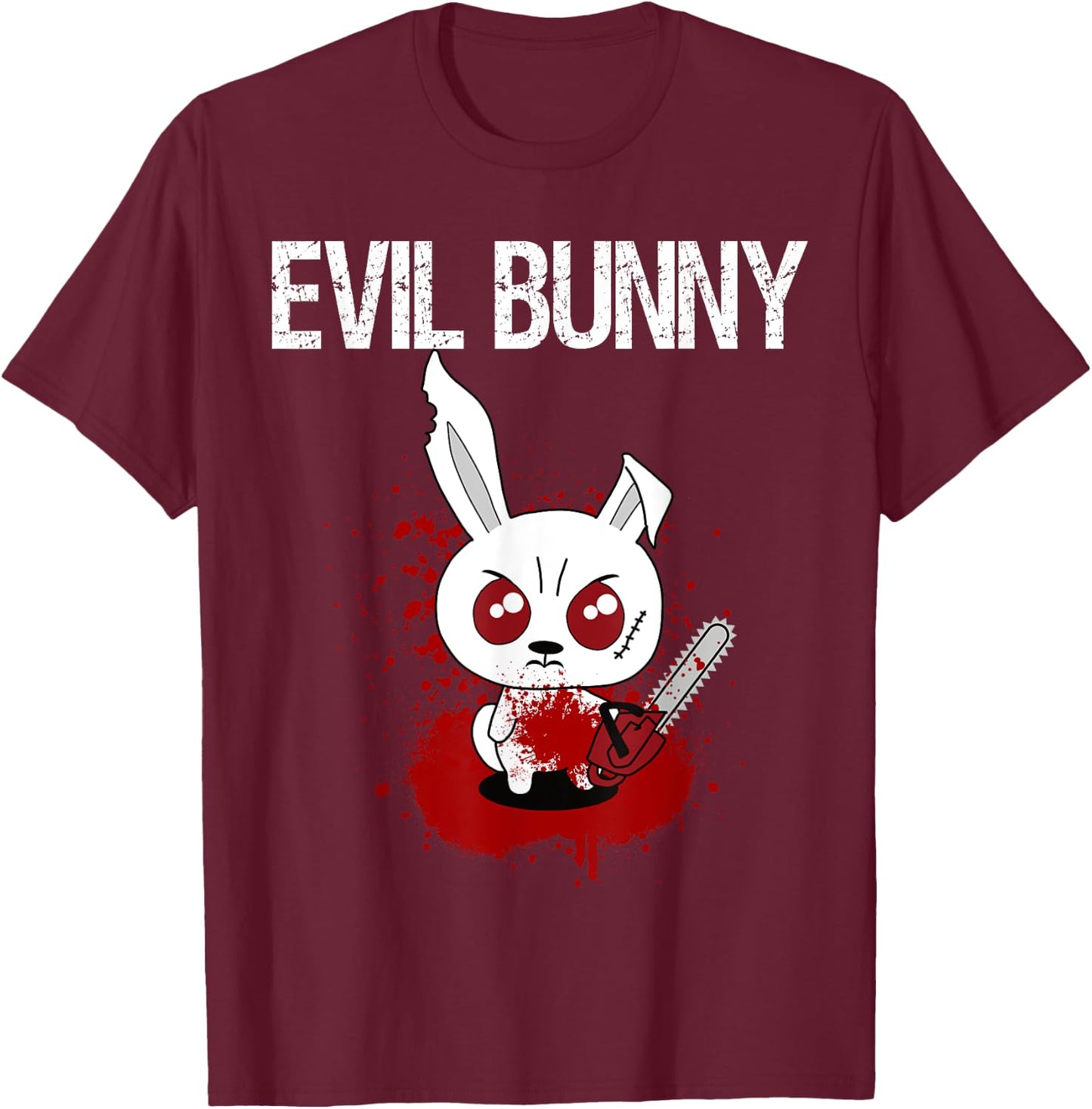 Funny - Evil Bunny T-Shirt - T-Shirt | Maroon