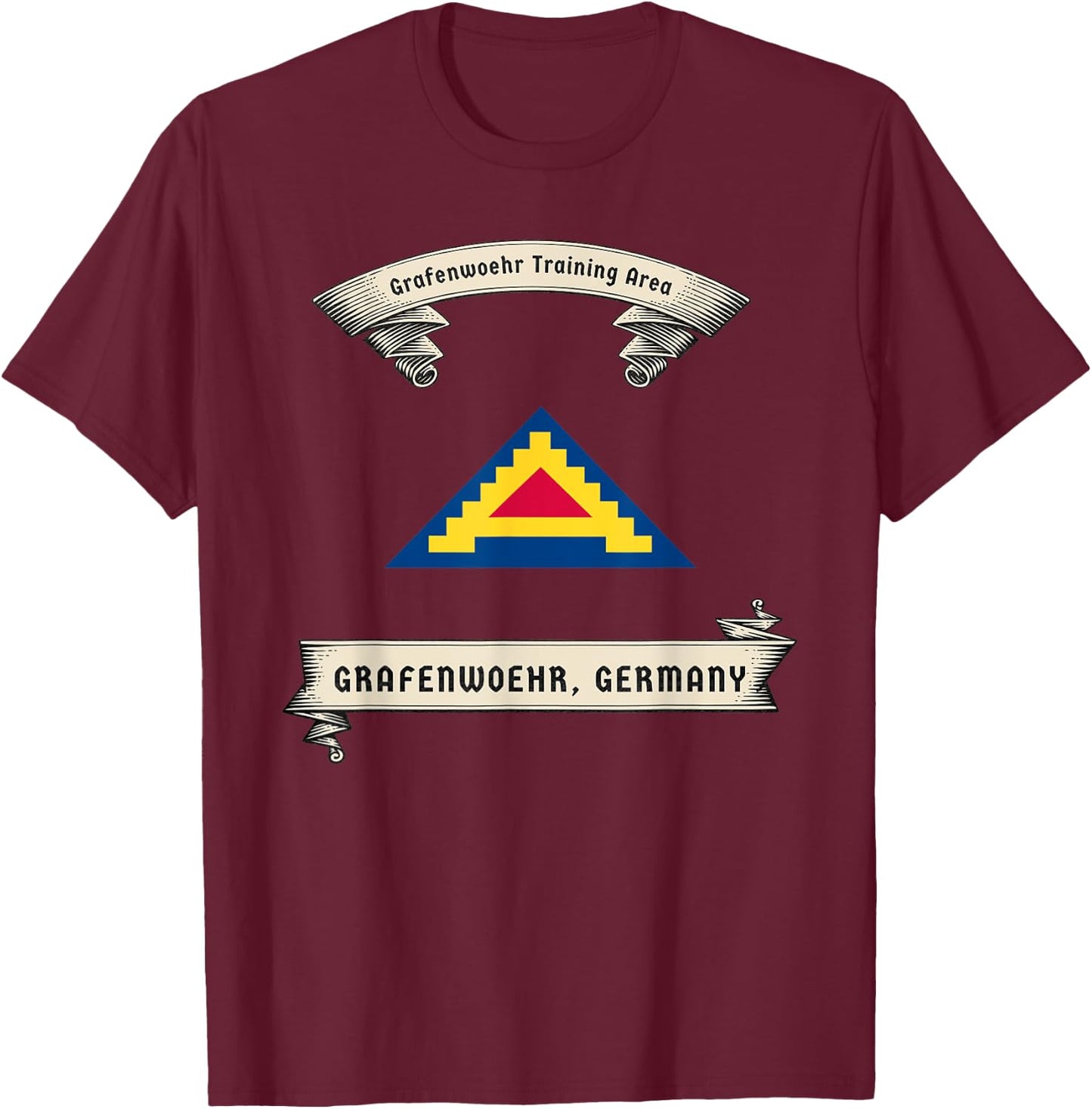 Vintage Military Design - Grafenwoehr Training Area, Germany T-Shirt - T-Shirt | Maroon