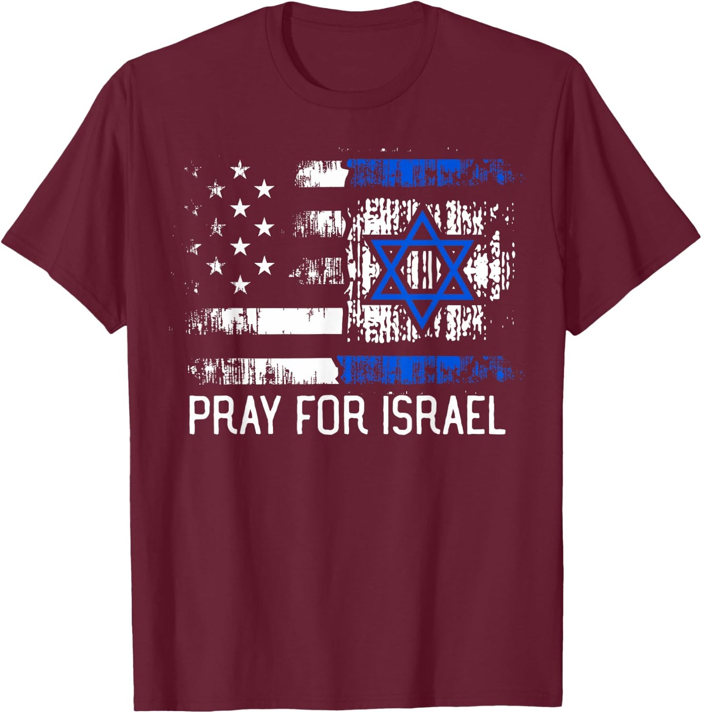 Pray For Israel Jewish Support Group Matching T-Shirt - T-Shirt | Maroon