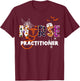NP Nurse Practitioner Spooky Season Funny Halloween Nursing T-Shirt - T-Shirt | Maroon