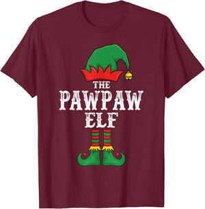 The Pawpaw Elf Christmas Pajama Idea Family Matching Funny T-Shirt - T-Shirt | Maroon