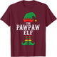 The Pawpaw Elf Christmas Pajama Idea Family Matching Funny T-Shirt - T-Shirt | Maroon
