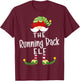 Running Back Elf Group Christmas Funny Pajama Party T-Shirt - T-Shirt | Maroon