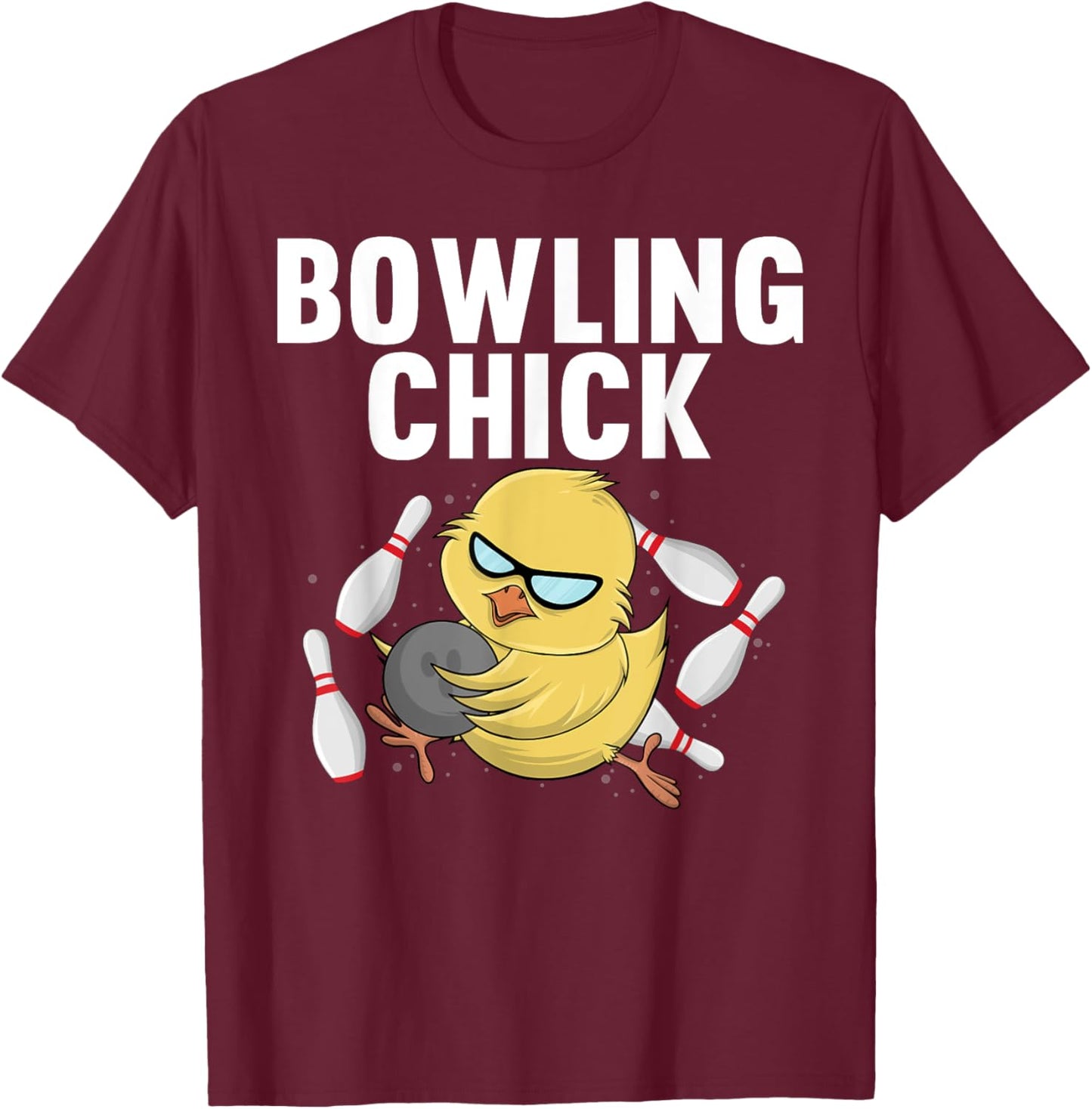 Cool Bowler Girls Ladies Bowling Chick Spare Me T-Shirt - T-Shirt | Maroon