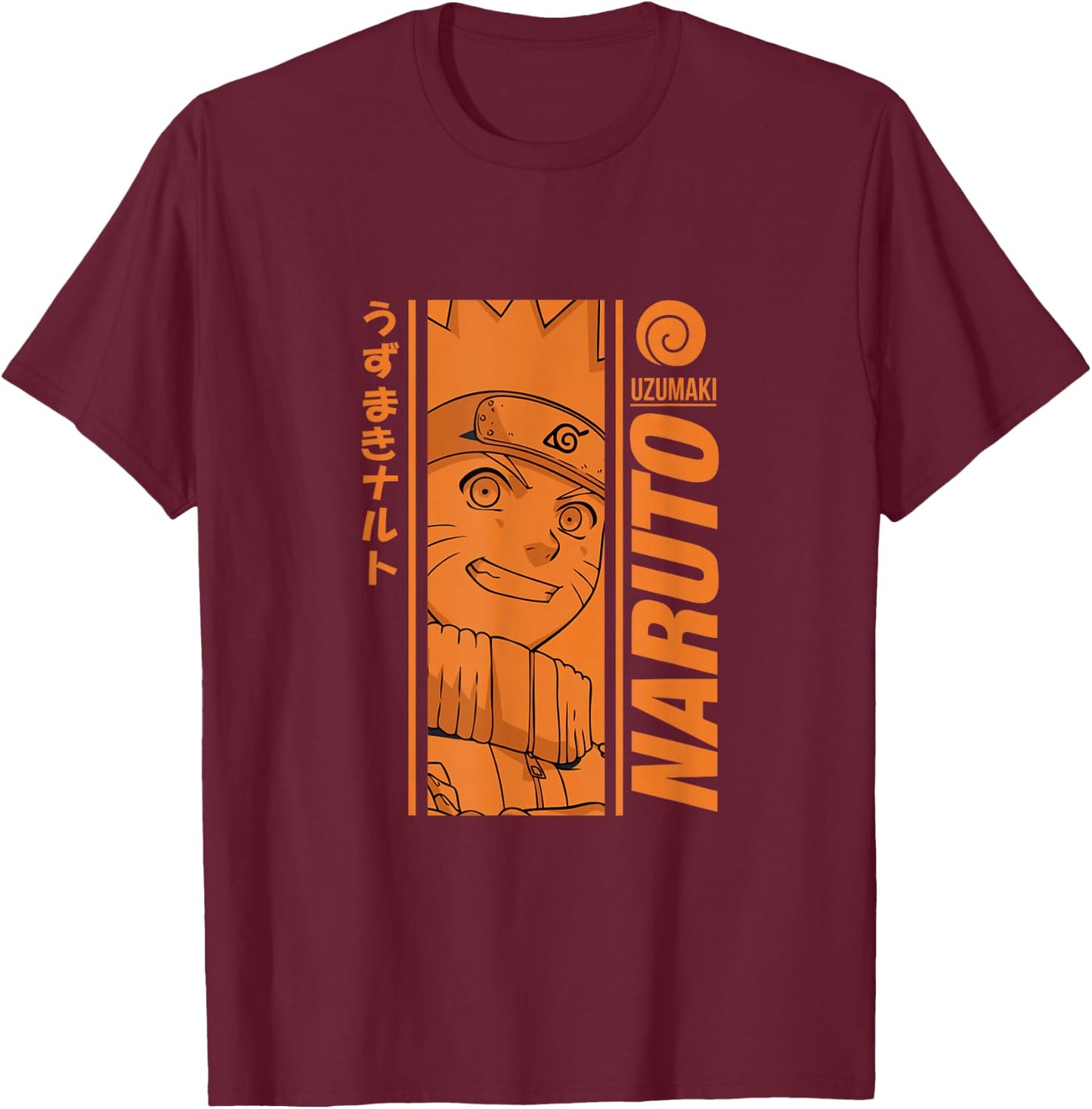 Naruto Classic Orange Monochrome Graphic T-Shirt - T-Shirt | Maroon