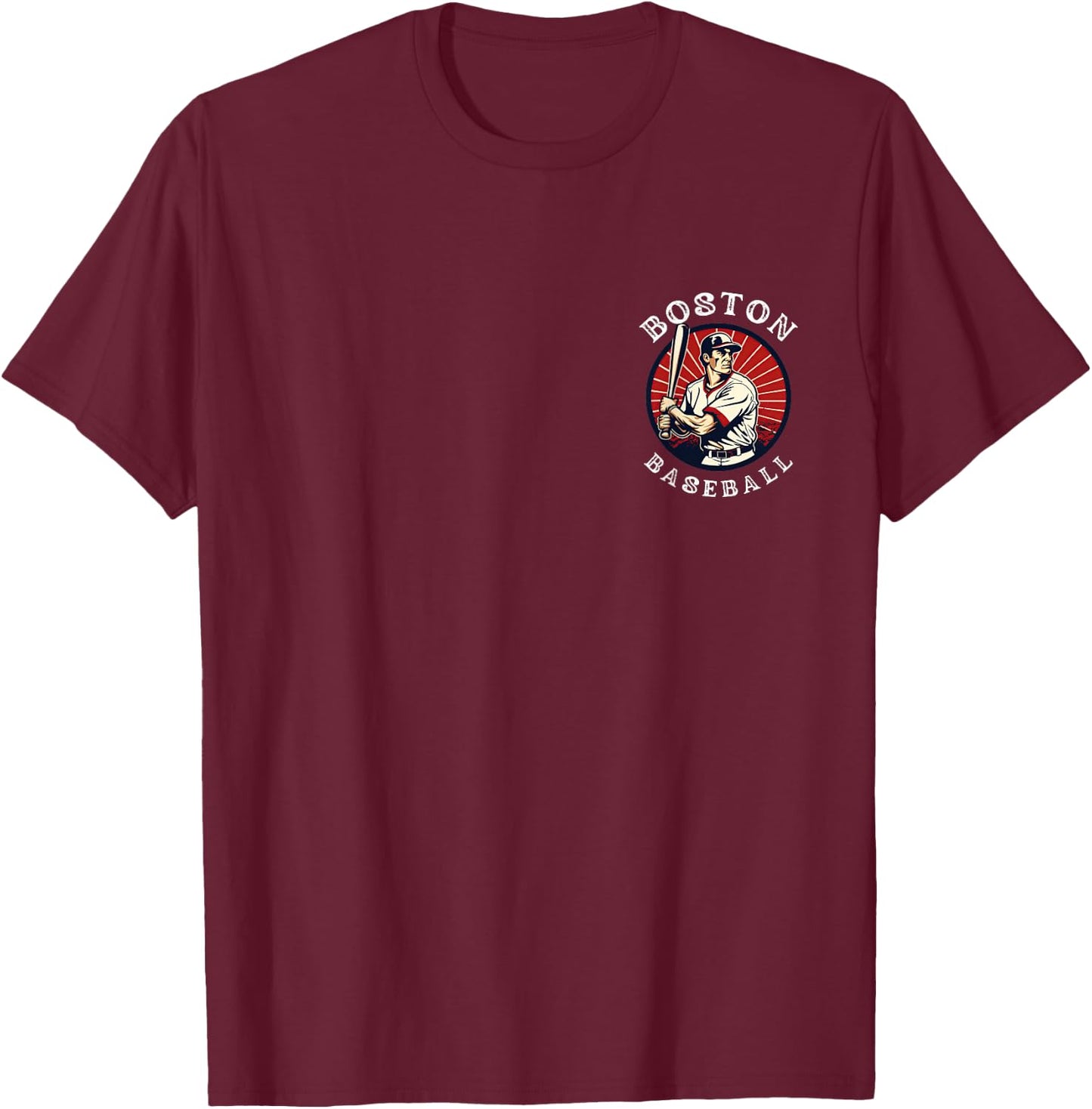 Boston Baseball Vintage Player Retro Baseball Lover T-Shirt - T-Shirt | Maroon