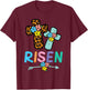Easter Risen Jesus Cross Christian Women Girls Kids Toddler T-Shirt - T-Shirt | Maroon
