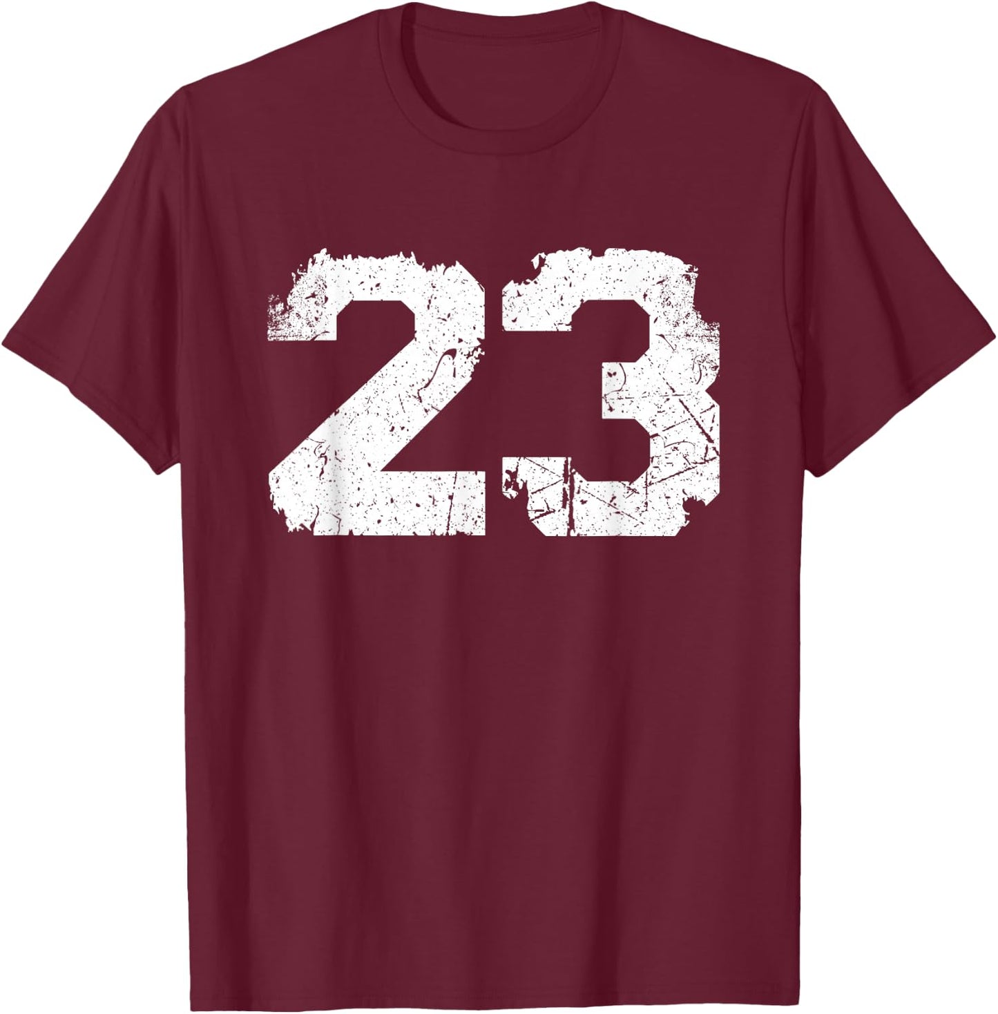 Vintage Sports Team Number #23 T-Shirt - T-Shirt | Maroon