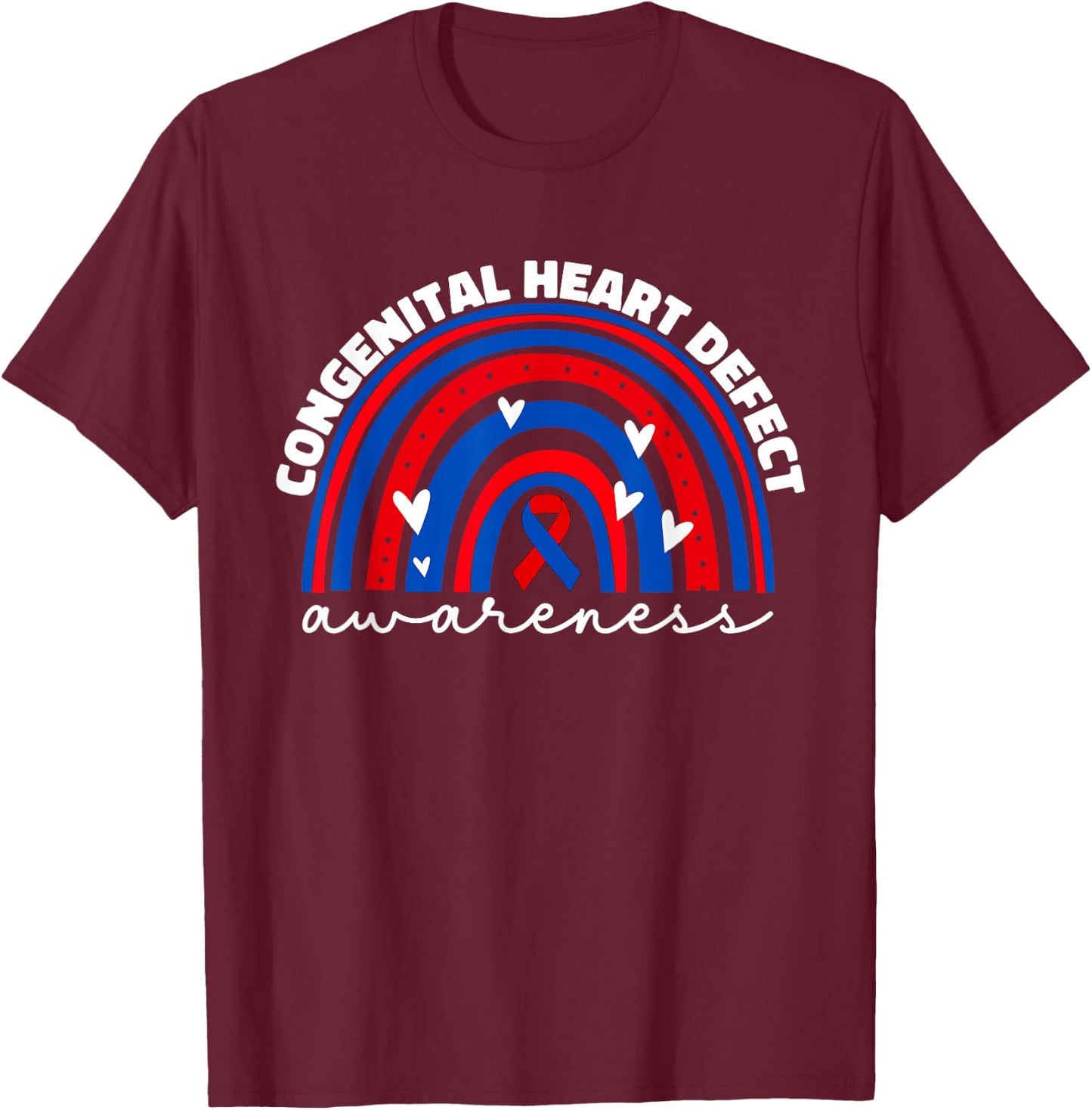 CHD Congenital Heart Defect Awareness Month For Kids Women T-Shirt - T-Shirt | Maroon