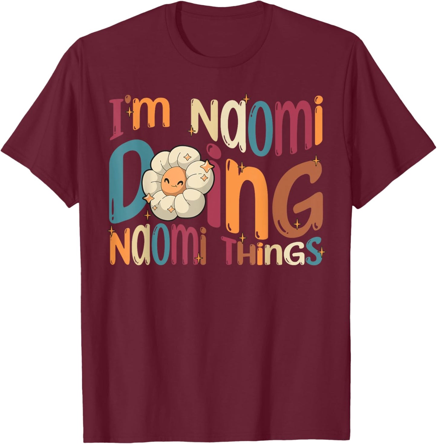 Naomi Happy Birthday , Women's Retro Sports Cartoon , Black, Small T-Shirt - T-Shirt | Maroon