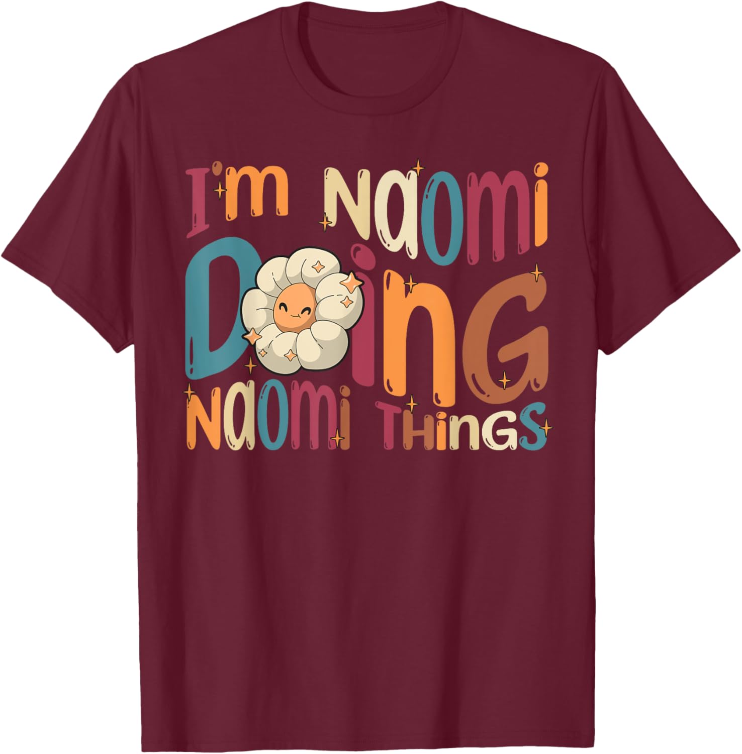 Naomi Happy Birthday , Women's Retro Sports Cartoon , Black, Small T-Shirt - T-Shirt | Maroon