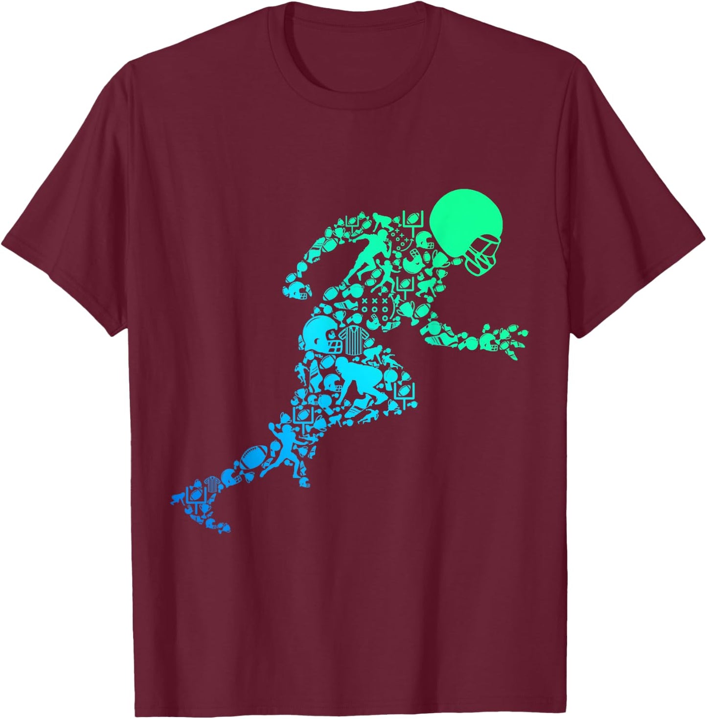American Football Children's Boys Men T-Shirt - T-Shirt | Maroon