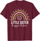 Cute Volleyball Little Sister For Girls Kids Leopard Rainbow T-Shirt - T-Shirt | Maroon