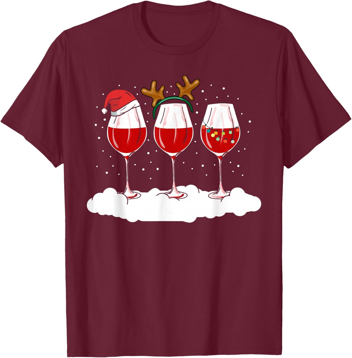 Funny Wine Gifts Men Women Wine Ugly Christmas Wine T-Shirt - T-Shirt | Maroon
