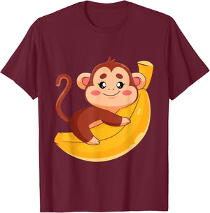 Monkey With Sunglasses - Zookeeper Animal Lover Primate T-Shirt - T-Shirt | Maroon