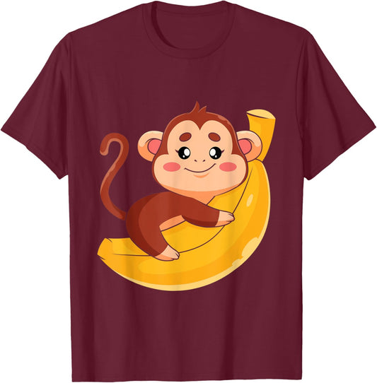 Monkey With Sunglasses - Zookeeper Animal Lover Primate T-Shirt - T-Shirt | Maroon