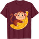 Monkey With Sunglasses - Zookeeper Animal Lover Primate T-Shirt - T-Shirt | Maroon