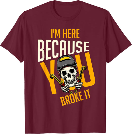 Funny Maintenance Worker Vintage Skull-woker Welder T-Shirt - T-Shirt | Maroon