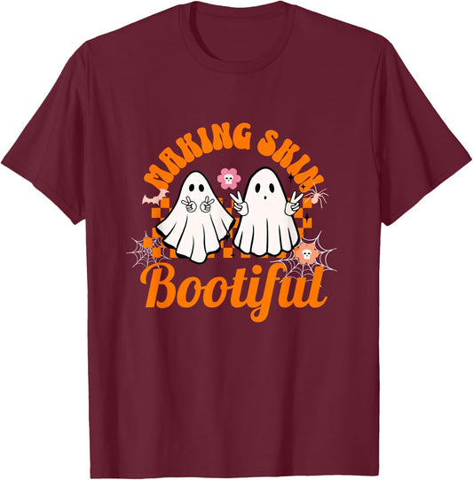 Making Skin Bootiful Halloween for Estheticians skincare T-Shirt - T-Shirt | Maroon