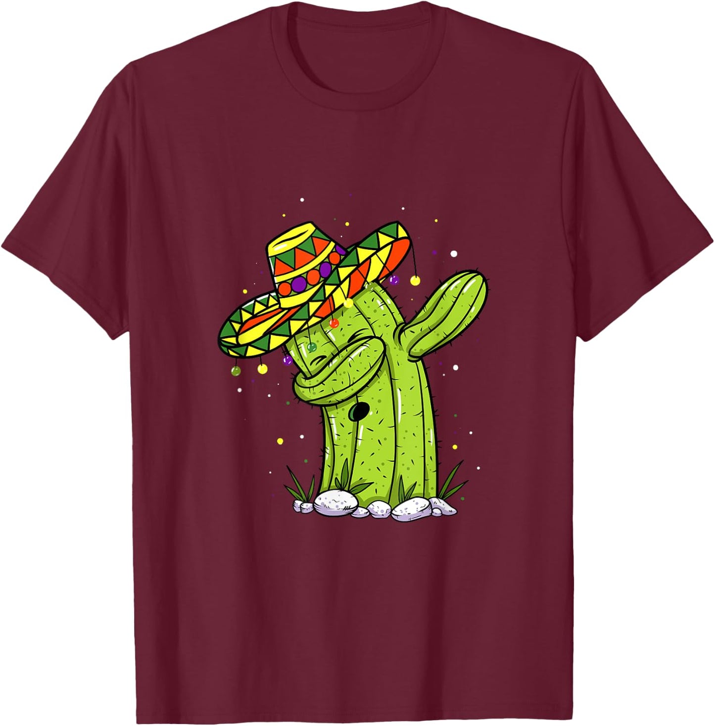 Dabbing Cactus Cinco de Mayo Mexican Party Kids Toddler Boys T-Shirt - T-Shirt | Maroon