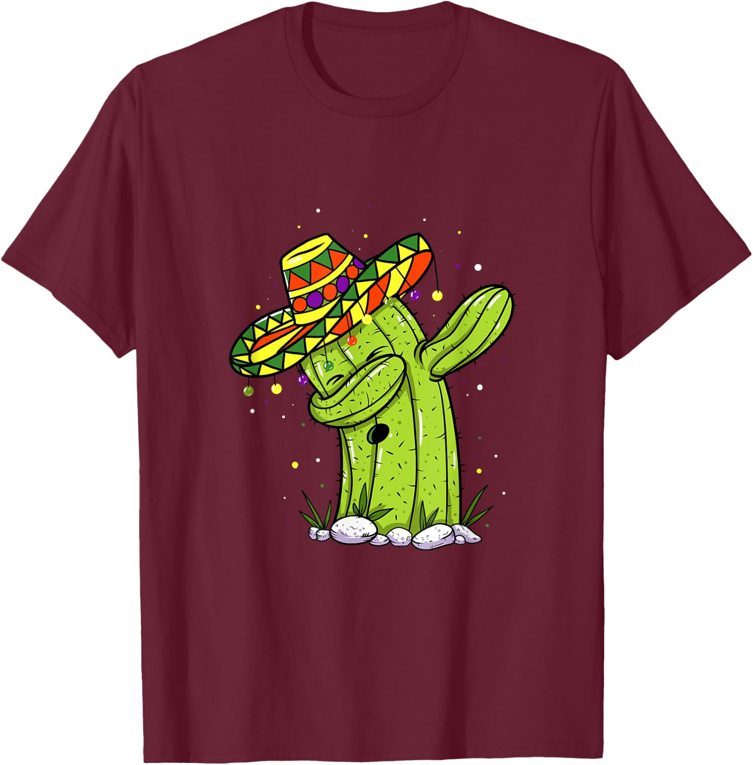 Dabbing Cactus Cinco de Mayo Mexican Party Kids Toddler Boys T-Shirt - T-Shirt | Maroon