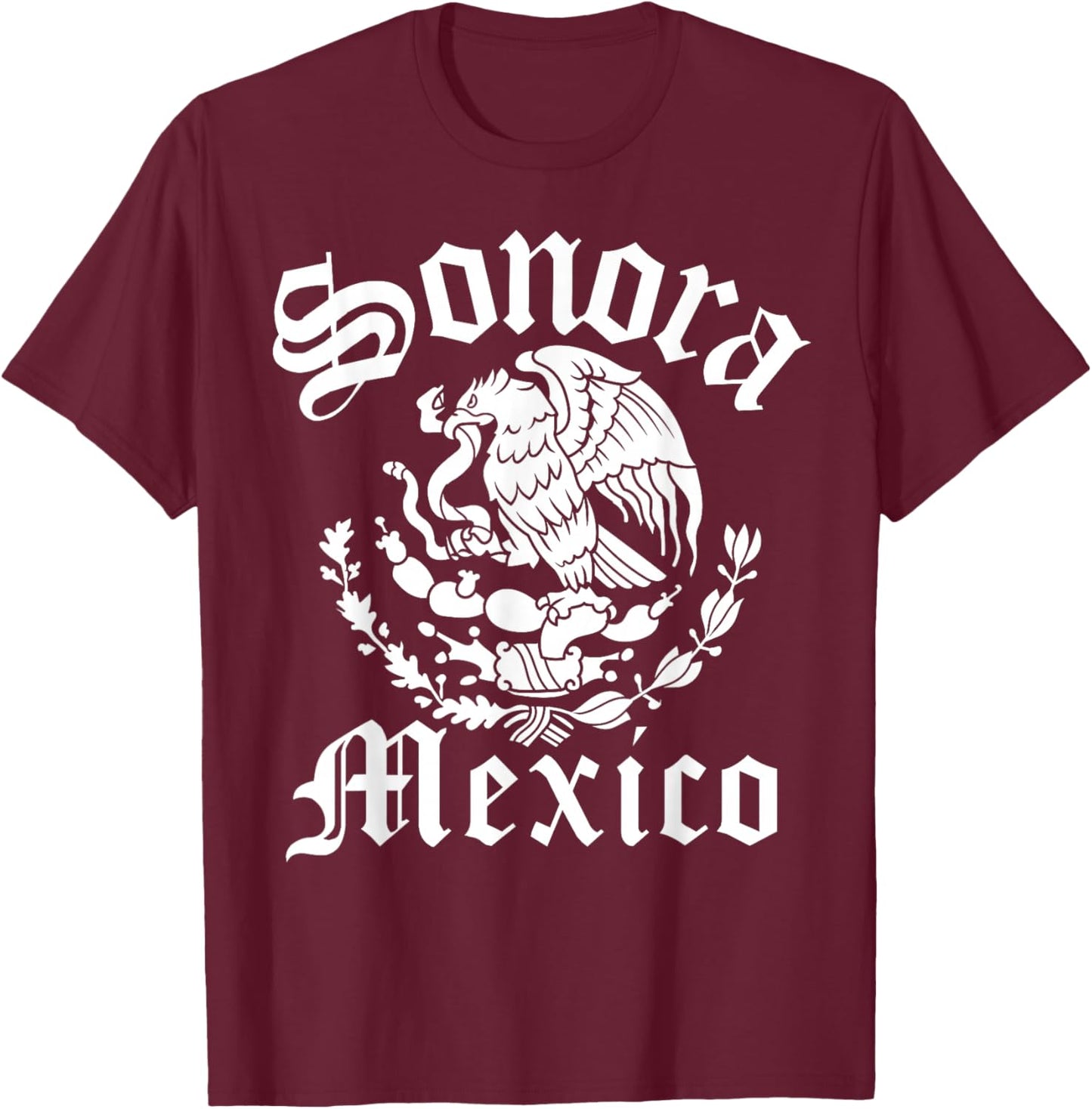 Sonora with Mexican Emblem Sonora T-Shirt - T-Shirt | Maroon