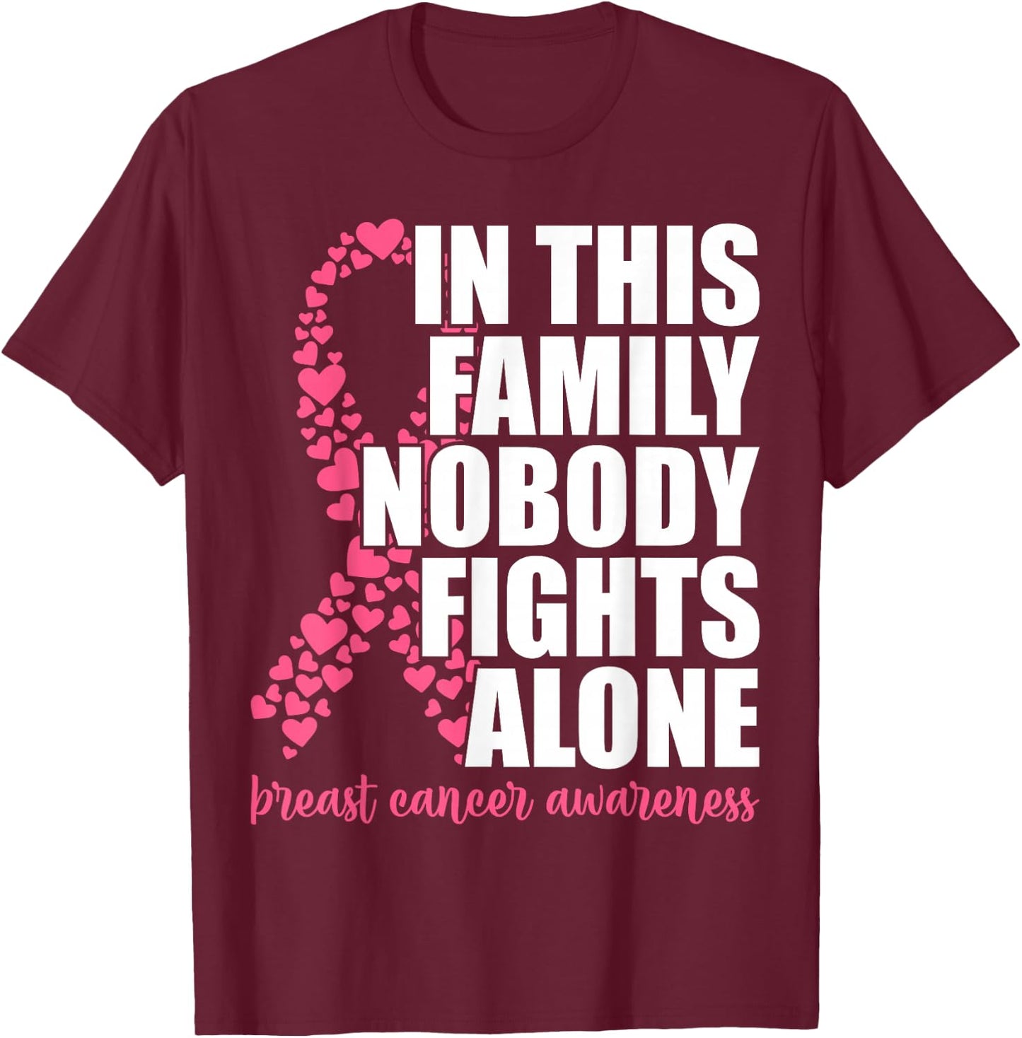 Breast Cancer Shirts for Family Pink Breast Cancer Awareness T-Shirt - T-Shirt | Maroon