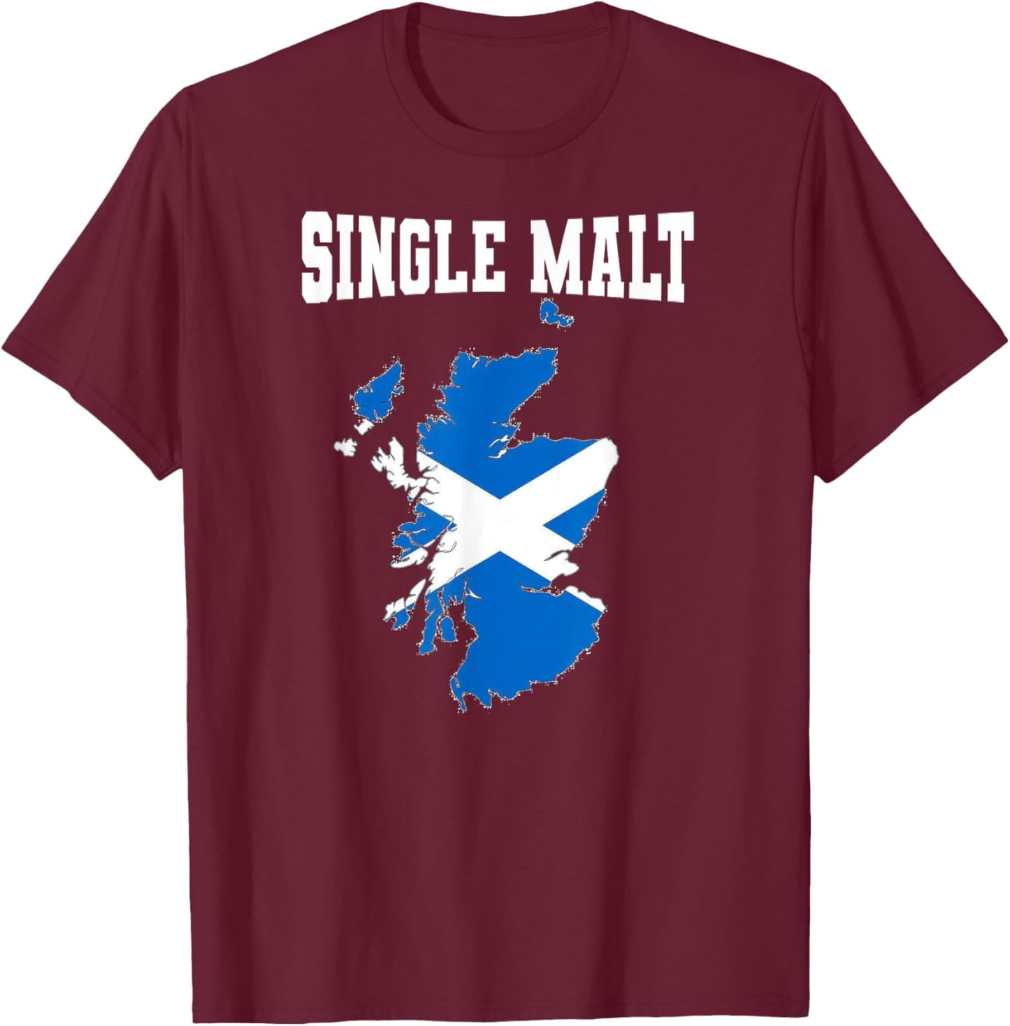 Single Malt Whisky Scotch Lover Scotland Flag T-Shirt - T-Shirt | Maroon
