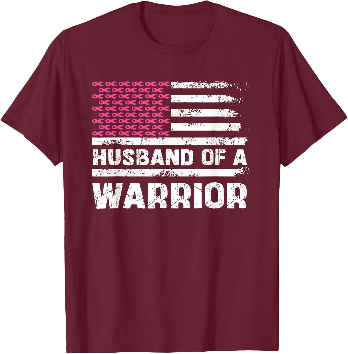 husband of a warrior Breast Cancer Awareness support squad T-Shirt - T-Shirt | Maroon