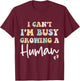 Mom Pregnancy Announcement I Can't I'm Busy Growing A Human T-Shirt - T-Shirt | Maroon